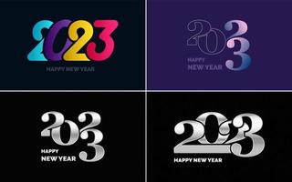 Happy New Year 2023 text design Pack. for Brochure design template. card. banner vector