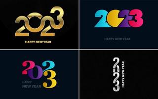 gran conjunto de diseño de texto del logo de feliz año nuevo 2023. Plantilla de diseño de número 2023. colección de símbolos de feliz año nuevo 2023 vector