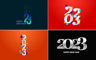 Happy New Year 2023 text design. Cover of business diary for 2023 with wishes. Brochure design template. card. banner vector