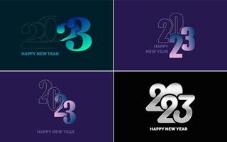 Happy New Year 2023 text design. Cover of business diary for 2023 with wishes. Brochure design template. card. banner vector