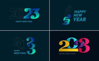 gran conjunto de diseño de texto del logo de feliz año nuevo 2023. Plantilla de diseño de número 2023. colección de símbolos de feliz año nuevo 2023 vector