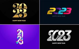 Happy New Year 2023 text design. Cover of business diary for 2023 with wishes. Brochure design template. card. banner vector