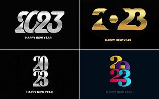 Happy New Year 2023 text design. Cover of business diary for 2023 with wishes. Brochure design template. card. banner vector