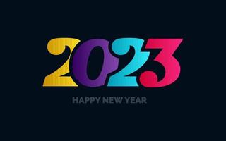 Happy New Year 2023 text design. for Brochure design template. card. banner vector