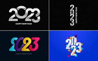 Happy New Year 2023 text design. Cover of business diary for 2023 with wishes. Brochure design template. card. banner vector