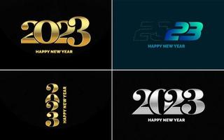 Happy New Year 2023 text design. Cover of business diary for 2023 with wishes. Brochure design template. card. banner vector