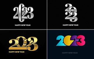 Happy New Year 2023 text design Pack. for Brochure design template. card. banner vector