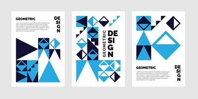 Geometric Trifold brochure Template with squares vector