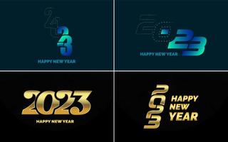 Happy New Year 2023 text design. Cover of business diary for 2023 with wishes. Brochure design template. card. banner vector