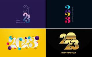 Happy New Year 2023 text design. Cover of business diary for 2023 with wishes. Brochure design template. card. banner vector