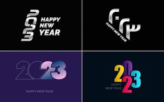 gran conjunto de diseño de texto del logo de feliz año nuevo 2023. Plantilla de diseño de número 2023. colección de símbolos de feliz año nuevo 2023 vector