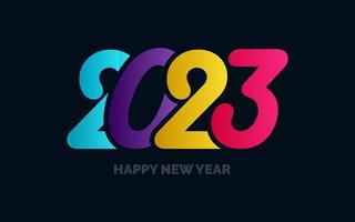 Happy New Year 2023 text design. Cover of business diary for 2023 with wishes. Brochure design template. card. banner vector