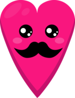 Pink Heart with Mustache png