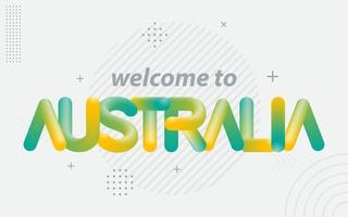 bienvenido a Australia. tipografía creativa con efecto de mezcla 3d vector