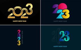 Happy New Year 2023 text design Pack. for Brochure design template. card. banner vector
