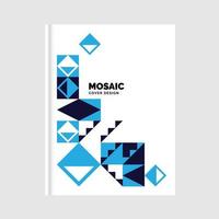 Colorful geometric Mosaic Book Cover Design. Vector Illustration