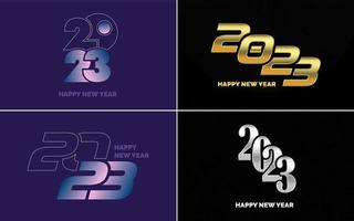 Happy New Year 2023 text design. Cover of business diary for 2023 with wishes. Brochure design template. card. banner vector