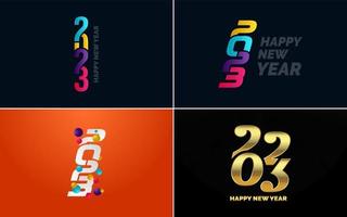 gran conjunto de diseño de texto del logo de feliz año nuevo 2023. Plantilla de diseño de número 2023. colección de símbolos de feliz año nuevo 2023 vector