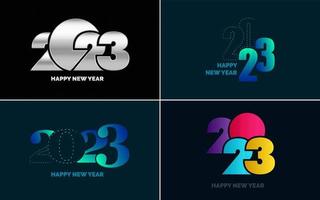 gran conjunto de diseño de texto del logo de feliz año nuevo 2023. Plantilla de diseño de número 2023. colección de símbolos de feliz año nuevo 2023 vector