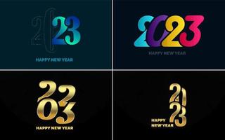 Big Set of 2023 Happy New Year logo text design. 2023 number design template. Collection of 2023 Happy New Year symbols vector