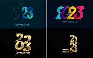 Big Set of 2023 Happy New Year logo text design. 2023 number design template. Collection of 2023 Happy New Year symbols vector