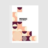 Flat mosaic Book Cover template. Vector Illustration