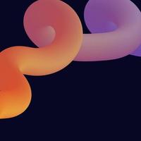 3d abstract colorful twisted liquid shapes. Creative design elements vector