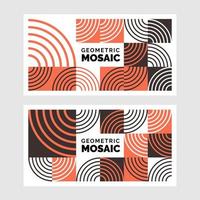 Flat mosaic Banner template Design. Vector illustration