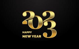 Happy New Year 2023 text design. for Brochure design template. card. banner vector