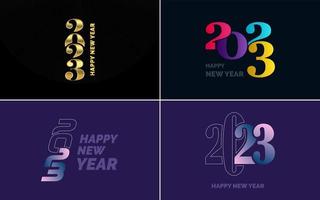 Happy New Year 2023 text design. Cover of business diary for 2023 with wishes. Brochure design template. card. banner vector