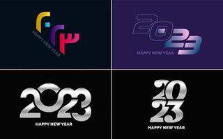 gran conjunto de diseño de texto del logo de feliz año nuevo 2023. Plantilla de diseño de número 2023. colección de símbolos de feliz año nuevo 2023 vector