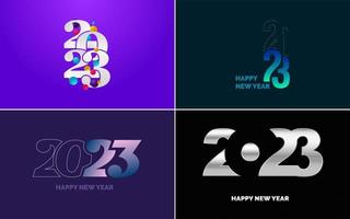 Happy New Year 2023 text design. Cover of business diary for 2023 with wishes. Brochure design template. card. banner vector