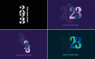 Happy New Year 2023 text design. Cover of business diary for 2023 with wishes. Brochure design template. card. banner vector