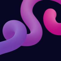 3d abstract colorful twisted liquid shapes. Creative design elements vector