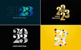 Big Set of 2023 Happy New Year logo text design. 2023 number design template. Collection of 2023 Happy New Year symbols vector