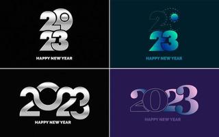 Happy New Year 2023 text design. Cover of business diary for 2023 with wishes. Brochure design template. card. banner vector