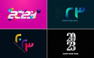 Happy New Year 2023 text design Pack. for Brochure design template. card. banner vector