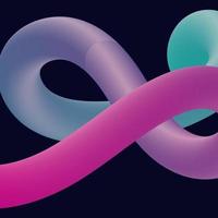 3d abstract colorful twisted liquid shapes. Creative design elements vector