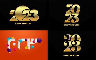 Happy New Year 2023 text design Pack. for Brochure design template. card. banner vector