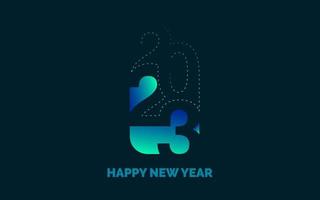 Happy New Year 2023 text design. for Brochure design template. card. banner vector