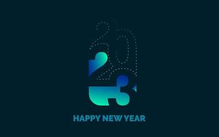 Happy New Year 2023 text design. for Brochure design template. card. banner vector