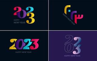 Happy New Year 2023 text design. Cover of business diary for 2023 with wishes. Brochure design template. card. banner vector