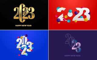 Happy New Year 2023 text design. Cover of business diary for 2023 with wishes. Brochure design template. card. banner vector