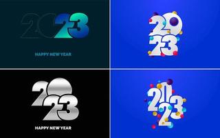 Happy New Year 2023 text design. Cover of business diary for 2023 with wishes. Brochure design template. card. banner vector