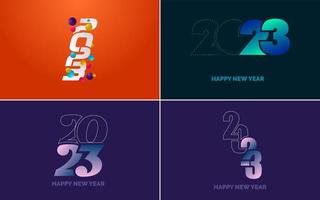 Happy New Year 2023 text design. Cover of business diary for 2023 with wishes. Brochure design template. card. banner vector