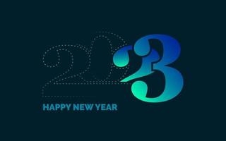 Happy New Year 2023 text design. for Brochure design template. card. banner vector
