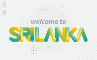 bienvenido a sri lanka. tipografía creativa con efecto de mezcla 3d vector