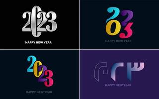 Happy New Year 2023 text design. Cover of business diary for 2023 with wishes. Brochure design template. card. banner vector
