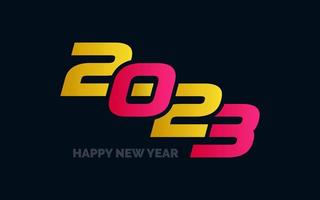 Happy New Year 2023 text design. for Brochure design template. card. banner vector