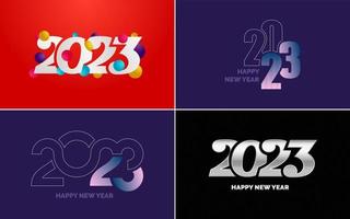 Happy New Year 2023 text design. Cover of business diary for 2023 with wishes. Brochure design template. card. banner vector